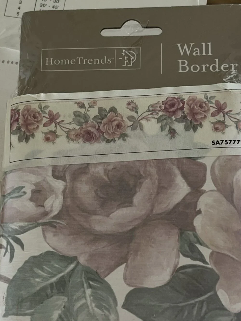 VTG Home Trends Wall Border Linen Rose 25 Yards Cottagecore Romantic Victorian